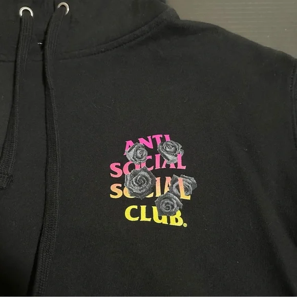 Anti social social club hoodie flowers hotsell